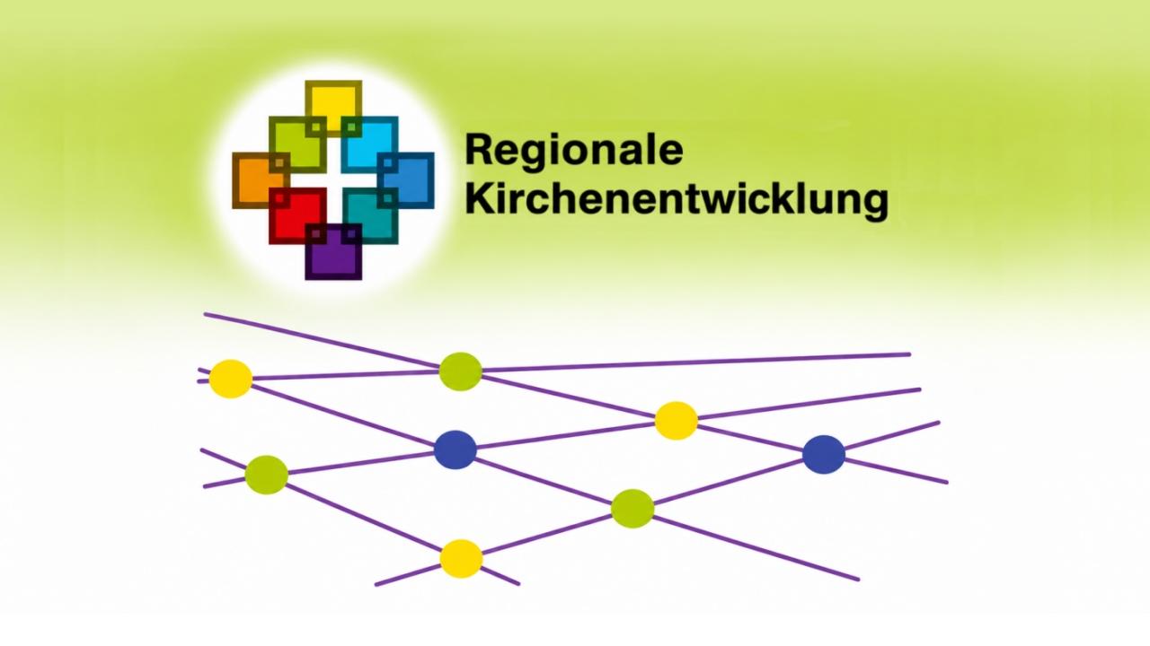 Logo mit farbigem Facettenkreuz, darunter Vernetzungslinien