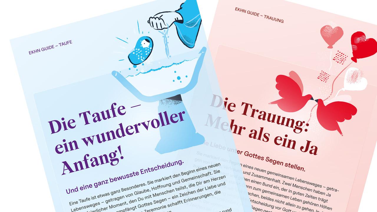 Kasualkarten zur Taufe und Hochzeit