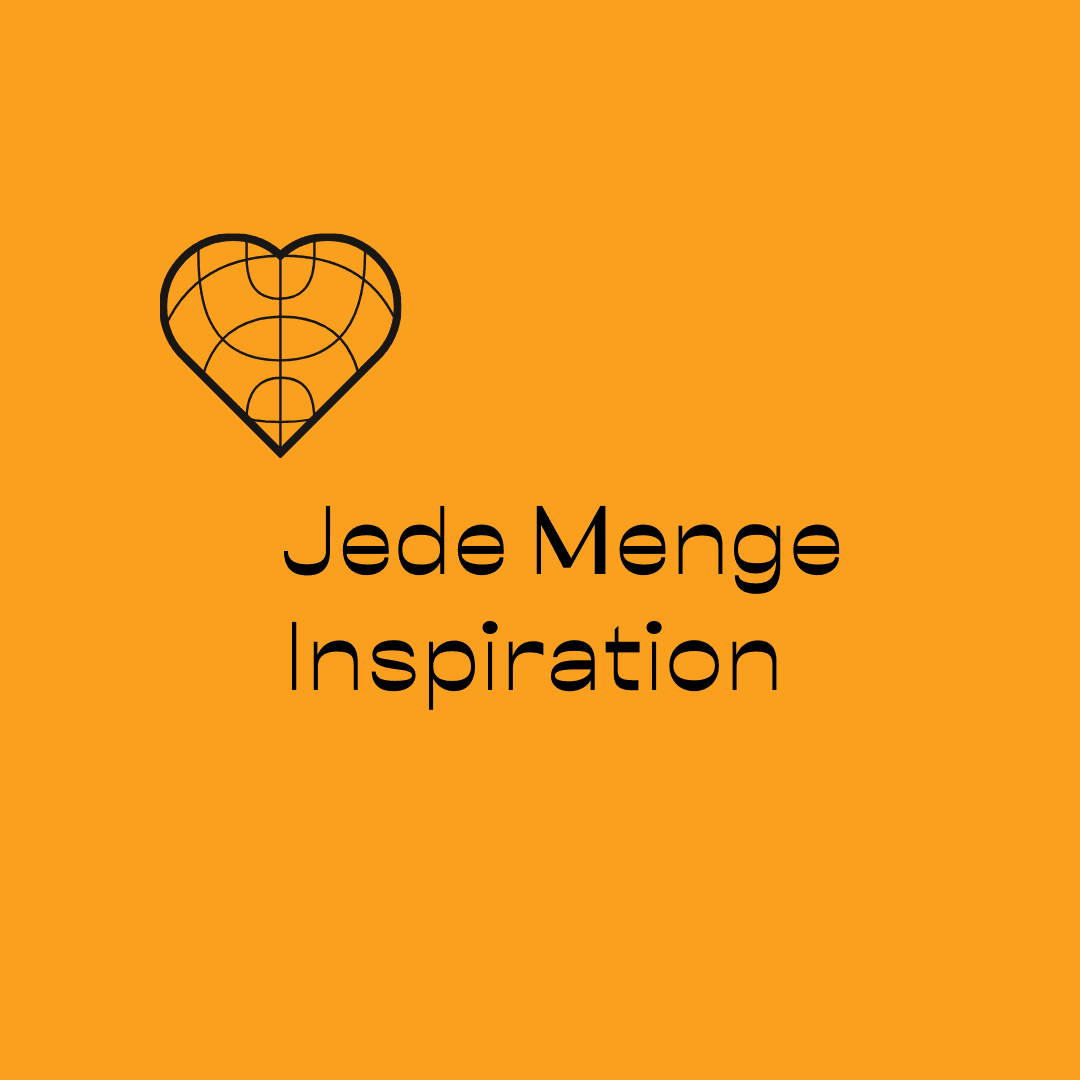 Das Bild zeigt eine Grafik von einem Herz auf einem orangen Hintergrund , in dem ein Teil einer Weltkugel integriert ist.