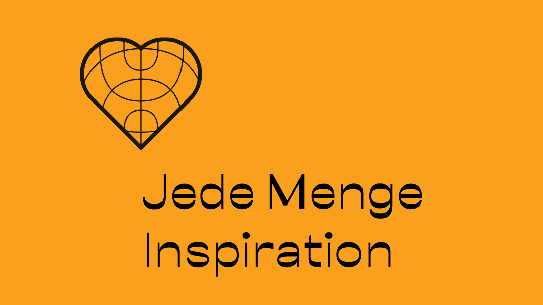 Das Bild zeigt eine Grafik von einem Herz auf einem orangen Hintergrund , in dem ein Teil einer Weltkugel integriert ist.