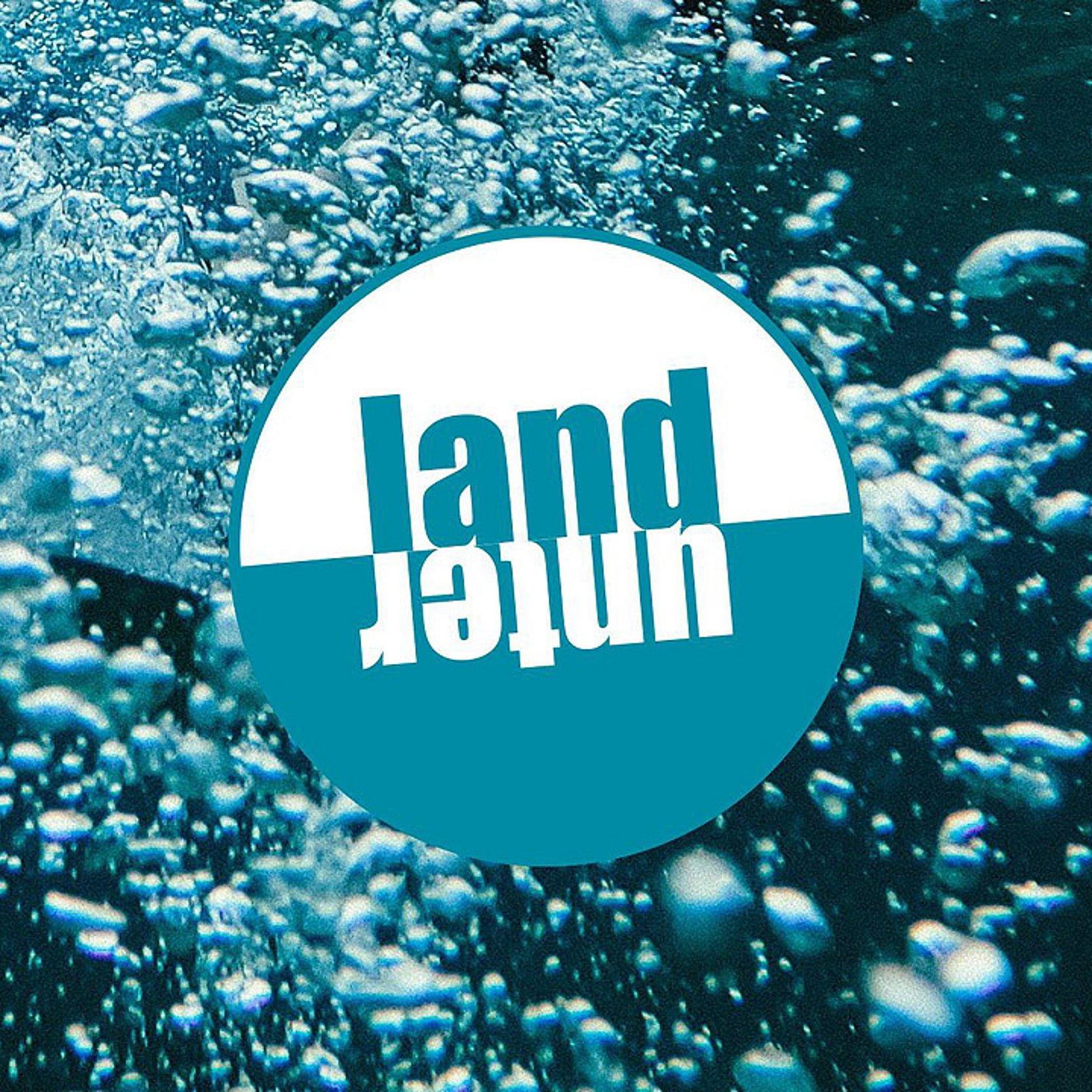 Mail-Seelsorge Landunter Blasen im Wasser, in der Mitte das Wort "Landunter"