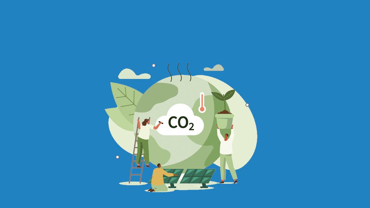 Grafik mit grüner Weltkugel