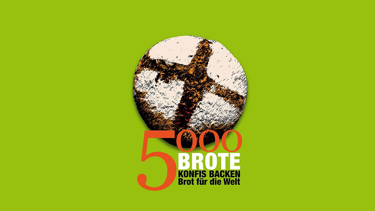 5000 Brote Brot mit Schriftzug