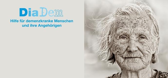 DiaDem Wortmarke und Bild einer alten Frau