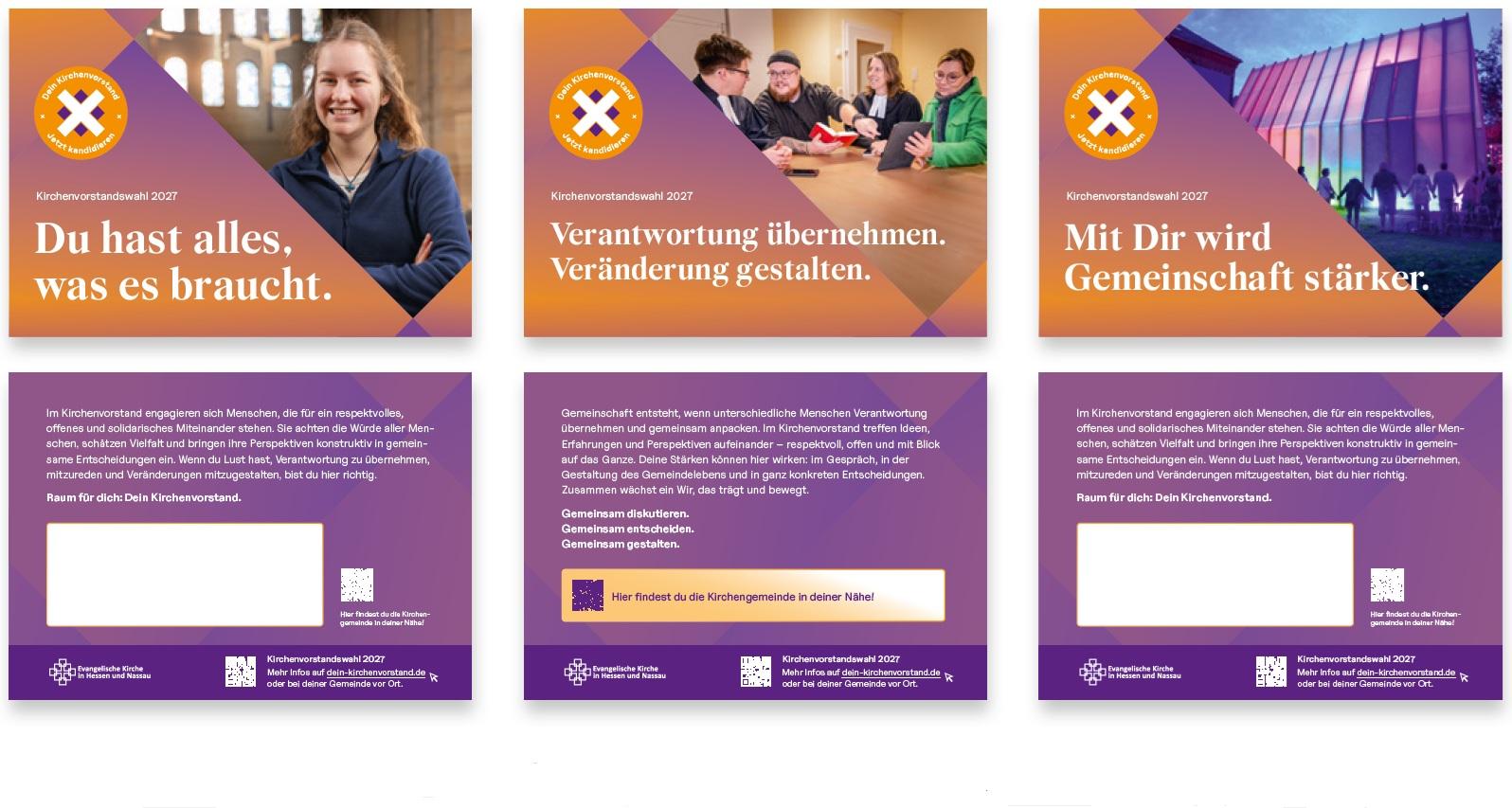 Drei verschiedene Postkartenmotive