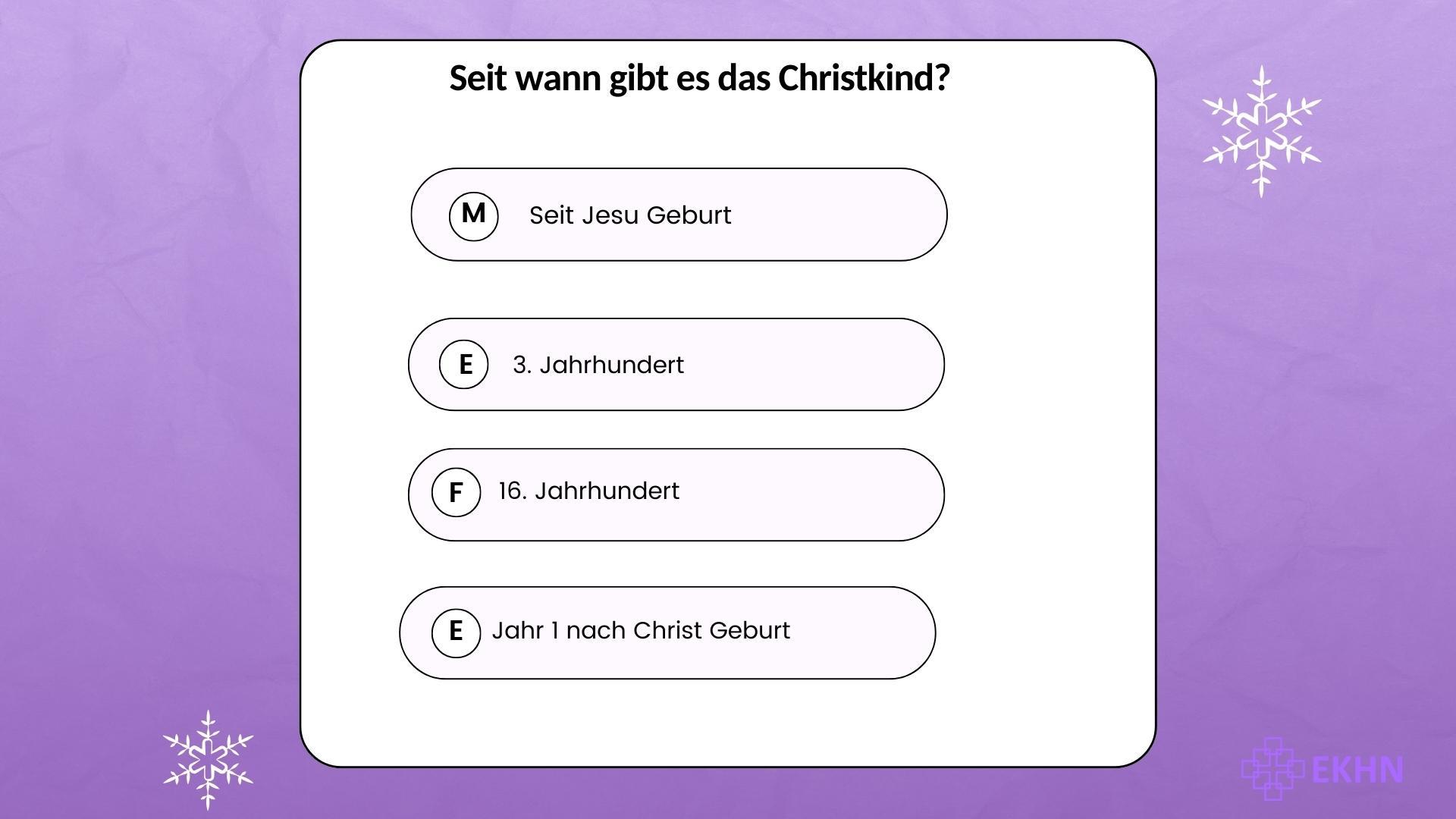 Weihnachtsquiz Seit wann gibt es das Christkind?